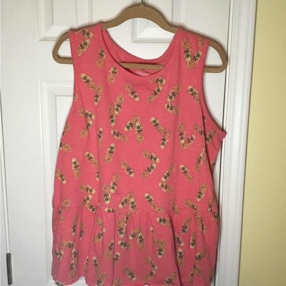 3/$20 Lane Bryant Salmon Flowy Pineapple Tank 18/20